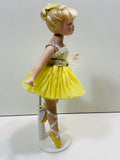 Porcelain Ballerina with Aposable Limbs/Head 8" Yellow Dress