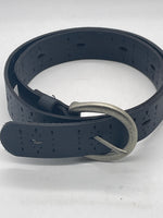 Ladies Black Leather Belt Perforated S/M 38"