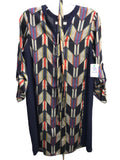 JoyJoy Blue Triangle Pattern Dress Ladies M