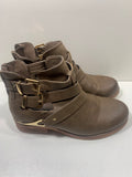 Forever 21 Ankle Boots with Gold Accent Buckles SCUFFING ON TOES Girls 5.5