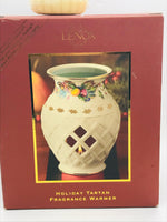 NEW! Lenox Holiday Tartan Fragrance Warmer with Yankee Candle French Vanilla Tart