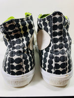 Converse All Star Chuck Taylor Hi Tops White Black Polka Dot Green Lining Ladies 9, Mens 7