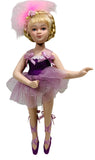 Porcelain Ballerina with Aposable Limbs/Head 8" Purple Dress