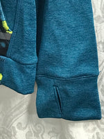 Russell Hoodie Dri-Power 360 Teal Black & Neon Yellow Girls 10/12 with Thumb Holes too!