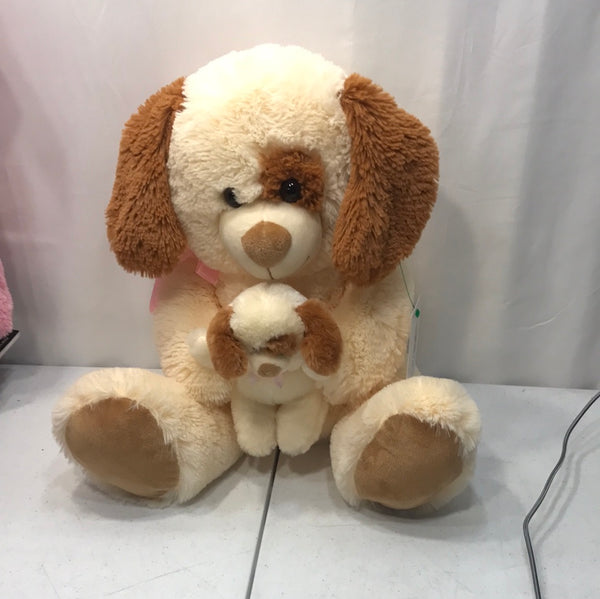 Plush Dog w/ Puppy 13"