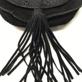 Black Suede Leather Crossbody Purse Very Cute! 7" x 6"