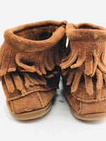 Minnetonka Brown Suede Moccasins Girls  13