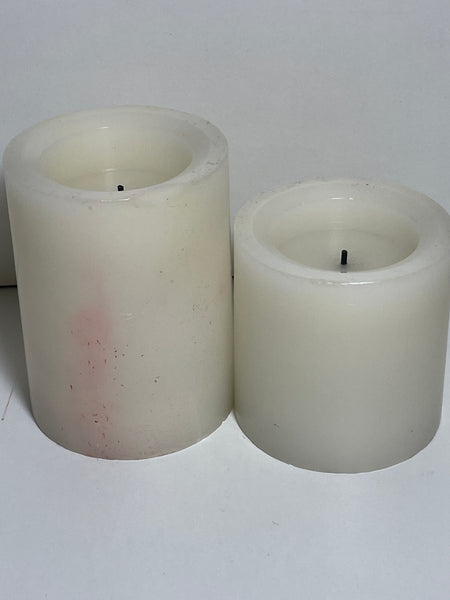 TESTED 2 PC Battery Operated Candle Set Lt Wear/Dings