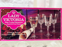 Vintage Lady Victoria Fine Crystal Stemware Imported from France 4 Glasses