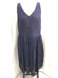 Luxe by Carmen Marc Valvo Blue Lace Sleeveless Dress Ladies 16