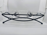 Metal & Glass 3 Cup Candle Holder 13" x 4" x 4"