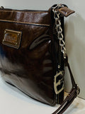 Ellen Tracy Crossbody Purse Small Faux Leather Brown LT WEAR