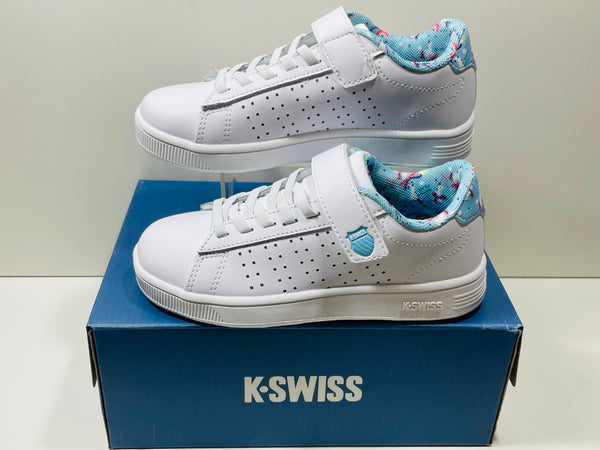 K-Swiss Shoes Court Casper White Unicorn Accent Girls 12.5