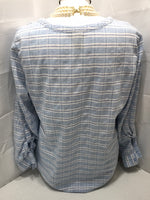 Faded Glory Blue and White Stripe Shirt Ladies L 12/14