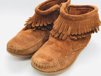 Minnetonka Brown Suede Moccasins Girls  13