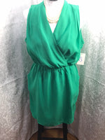 Adelyn Rae Dress Green Sleeveless Mid Thigh Length Ladies S