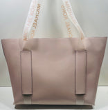 EUC Michael Kors Large Tote Blush Pink Vegan Leather Clear Logo Straps