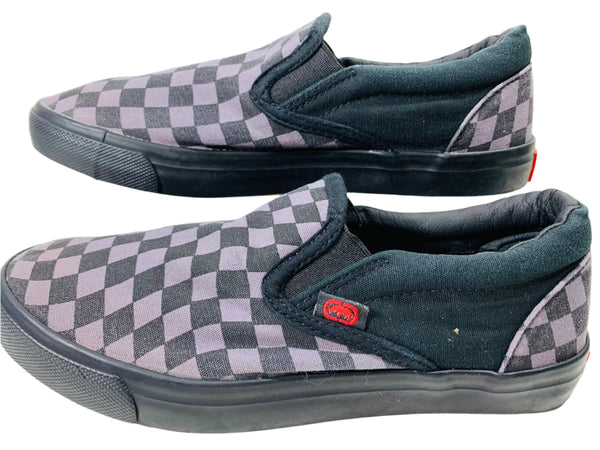 Ecko UNLTD Slip On Sneaker Purpleish Gray & Black Checkers Ladies 7, Boys 5