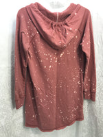 Kickoff Shop Light Burgundy Tie-Dye Hoodie Dress W/ Pockets Ladies M