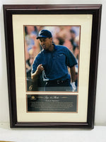 Framed Poster Tiger Woods Top 10 Shots 1997 Ace in Arizona 19" x 13"