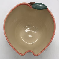 1993 Kovack Pottery Apple Bowl Cream with Red Rim 5"