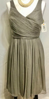 EUC J Crew Bridesmaid/Prom/Ball Dress Sheer Gray Knee Length Ladies 8