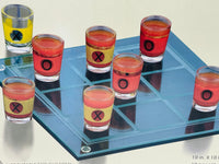 NEW! Tic-Tac-Toe Drinking Game Glass Board with Galss Shot Glasses