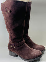 UGG AUSTRALIA 1917 Jullian Knee High Boot Dark Brown Suede Ladies 8 LT WEAR