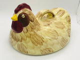 Ceramic Rooster Decroative Dish Cover/Lid SO CUTE! 12" Oval WITH HANDLE!