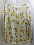 Sonoma Yellow Floral Long Sleeve Shirt Ladies L