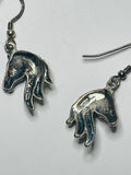 Sterling Silver 925 EARRINGS Dangly Horse Heads