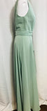 EUC Amsale Bridesmaid/Prom/Ball Gown Dress Sheer Olive Green Ladies 8