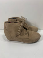 Mad Love Tan Faux Suede Wedge Ankle Boot Girls 3 LT WEAR