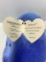 1999 TY Beanie Buddies Collection Teddy Bear 14" CLUBBY II Blue