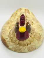 Ceramic Rooster Decroative Dish Cover/Lid SO CUTE! 12" Oval WITH HANDLE!