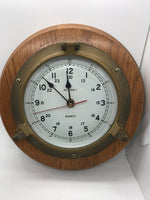 Battery Operated Wood Frame Porthole Window Clock 11"