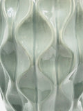 Large Gray Ceramic Vase Wavy 12"