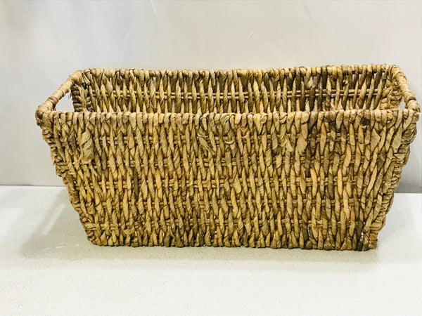 Woven Wicker Basket Rectangle 16" x 8" x 7