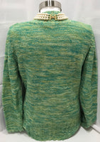 No Boundaries Sweater V Neck Green & Gold Juniors XL