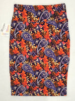 NEW Lularoe Blue and Orange Floral Skirt Ladies S