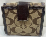 Coach Wallet Classic Signature Brown Bifold with Coin Pouch on Back LT WEAR AROUND EDGES