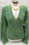 No Boundaries Sweater V Neck Green & Gold Juniors XL