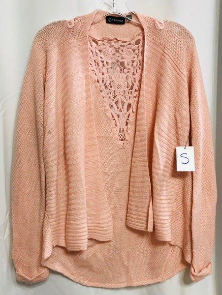 Versona Pink Cardigan Shawl Sweater Ladies S