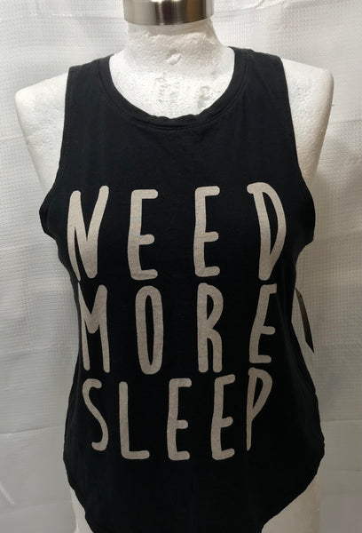 Graphic Tee Tank Black Need More Sleep Juniors S