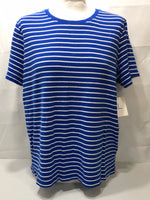 Kim Rogers Blue and White Stripe Shirt Ladies L