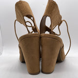 *SHOWS WEAR* Indigo Rd Tan Leather Strappy Lace Heels Ladies 10M