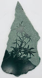 Etched Flowers On Green Stone