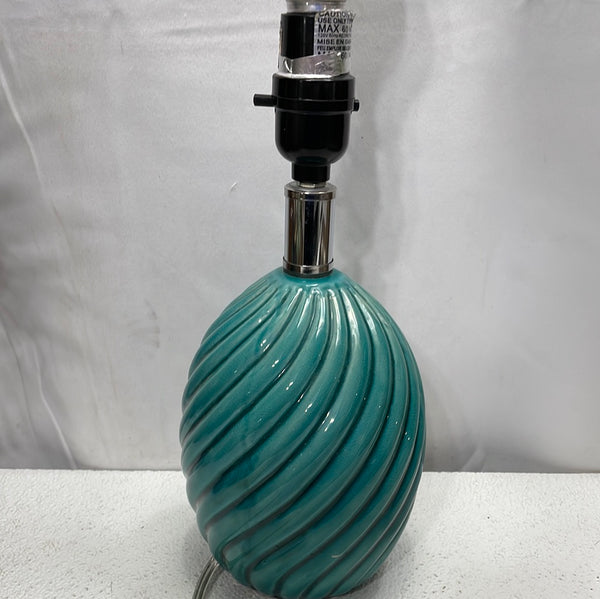 Tested Lamp with Twisted Ceramic Teal Base