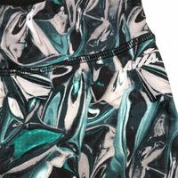 Avia Athletic Shorts Teal & Gray Swirls Ladies L