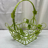 Green Metal Basket with Ivy decor